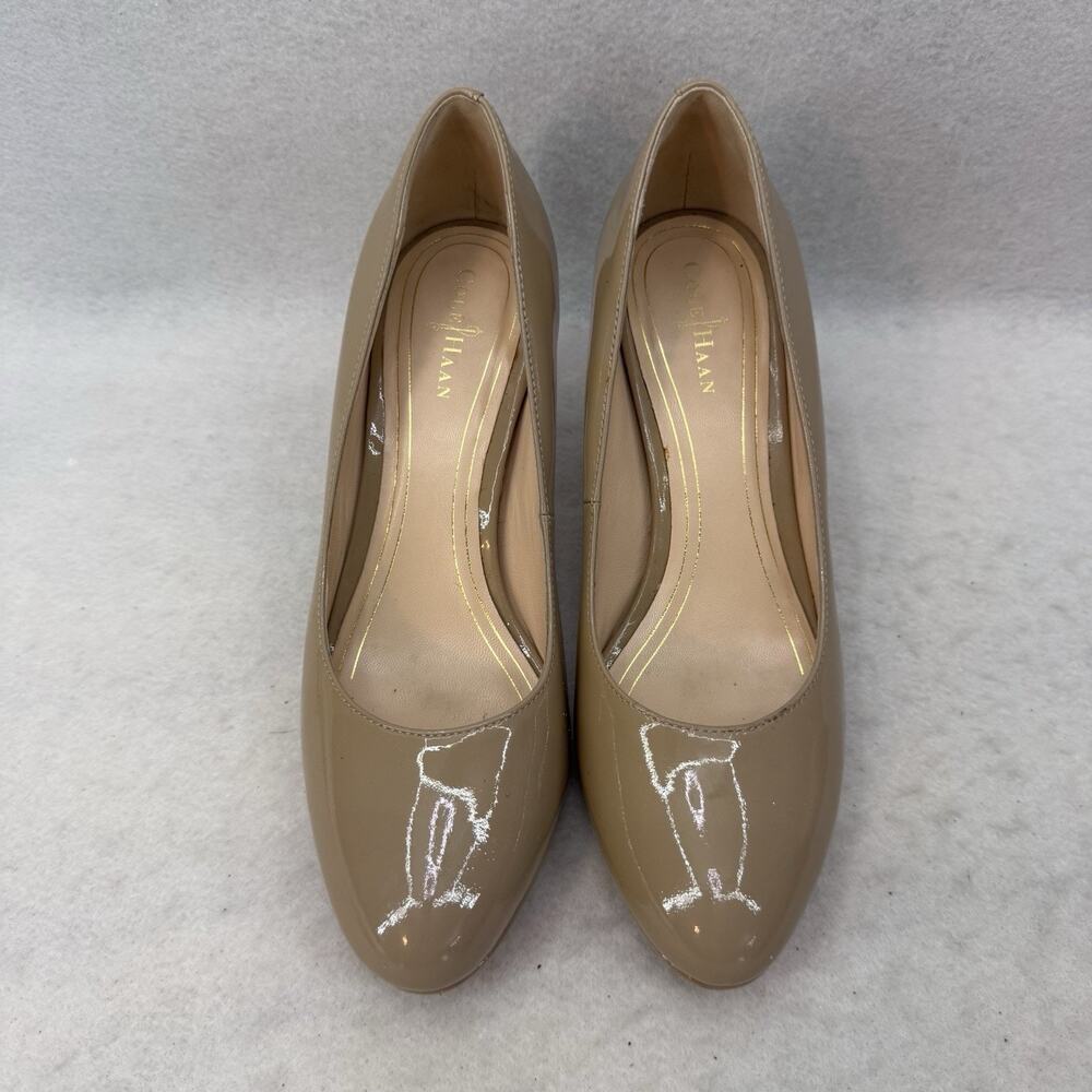 Cole Haan Nude Patent Leather NIKEAIR Platform Heels 2.75” Pumps Shoes Size 6.5